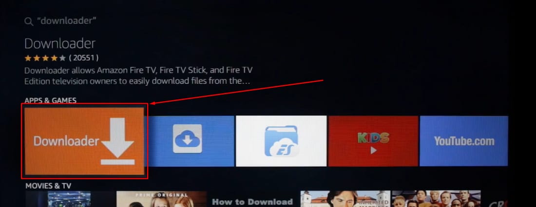 Search “Downloader” and install it