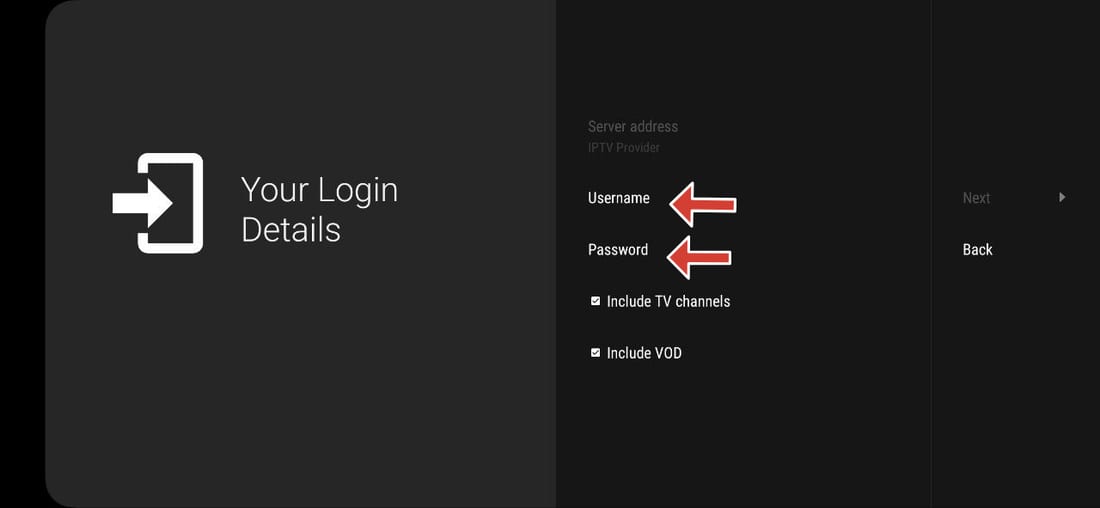 Enter Username and Password